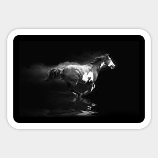 Galloping Pinto Horse and Smoke Sticker